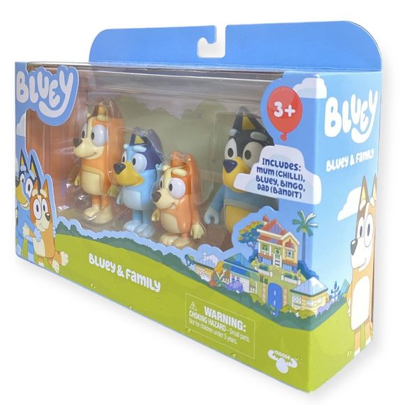 BLUEY & Family 4 Pack Figure Set w/ Bluey, Bingo, Bandit, Chilli Heeler NEW - Picture 4 of 6